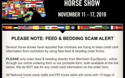 ATTENTION COMPETITORS: Feed & Bedding Scam Alert