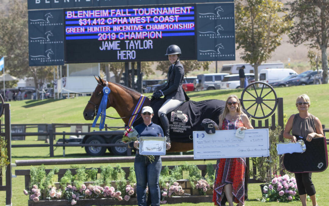 Jamie Taylor and Hero Capture the CPHA West Coast Green Hunter 3’ & 3’3” Incentive Championship