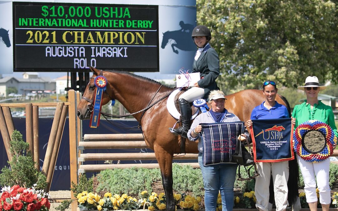 Augusta Iwasaki Rides Rolo to Victory in the $10,000 USHJA International Hunter Derby at Blenheim June Classic II