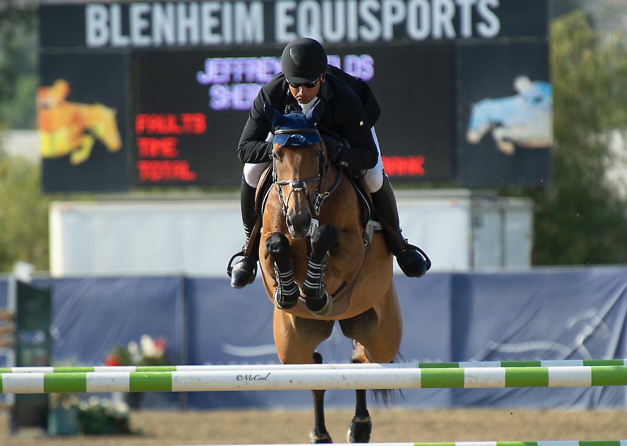 Nicole Haunert leads the victory gallop aboard Concolue