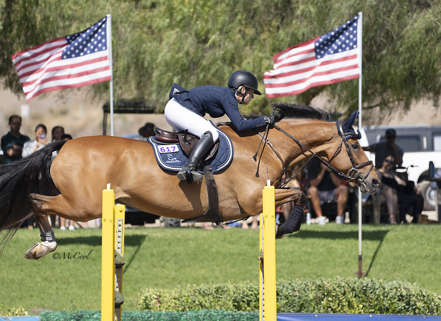 Nicole Haunert leads the victory gallop aboard Concolue