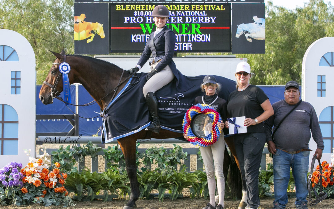 Katrina Pattinson and Emily Williams Earn $10,000 USHJA National Hunter Derby Wins at Blenheim Summer Festival