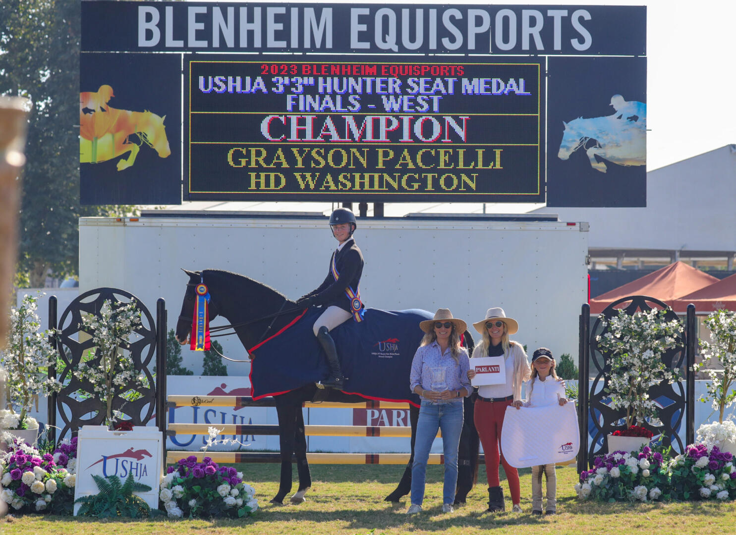 Shelby Drazan on her horses in 2014