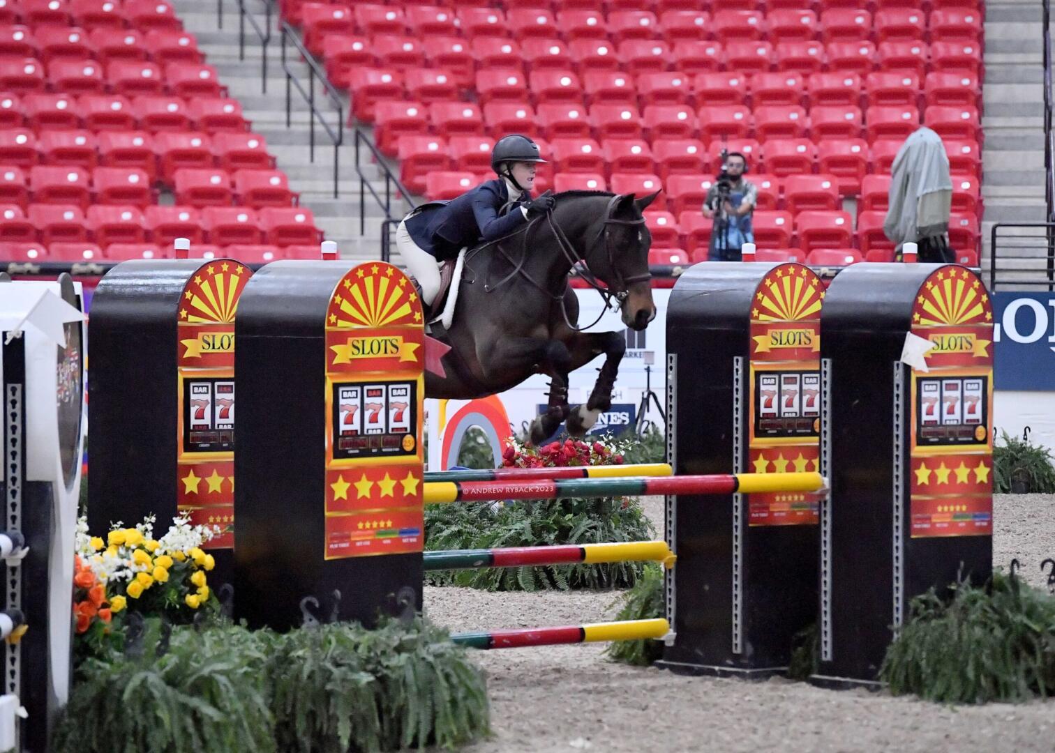 Shelby Drazan on her horses in 2014